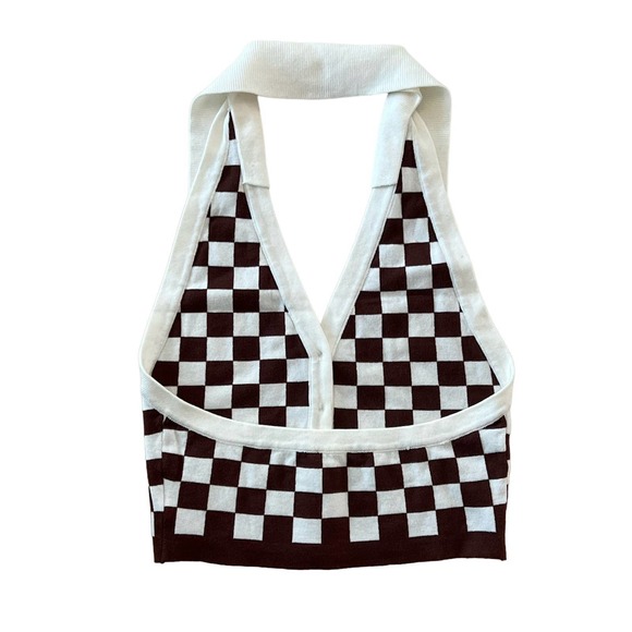 DMD Studios Halter Checkered Sweater Tank - Picture 4 of 7